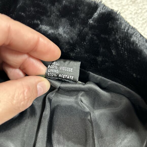 Anonymous John Carlisle Jacket Womens Large Black Fake Fur Look Real Genuin - Picture 10 of 11